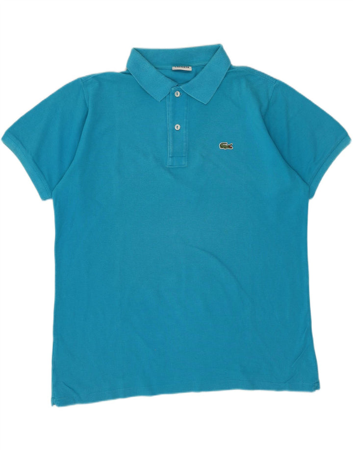 LACOSTE Herren-Poloshirt, Größe 4, mittelblaue Baumwolle