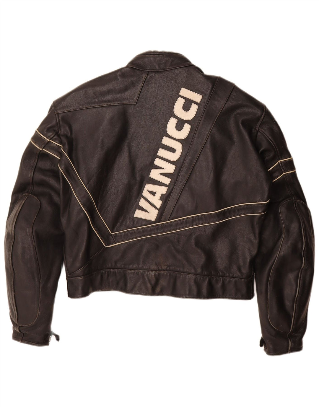 Vanucci Herren Grafik-Leder-Racer-Jacke IT 58 3XL Schwarz