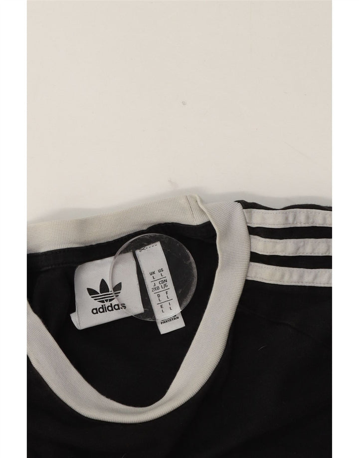Adidas Herren-Top, langärmelig, groß, Schwarz, Colourblock-Baumwolle