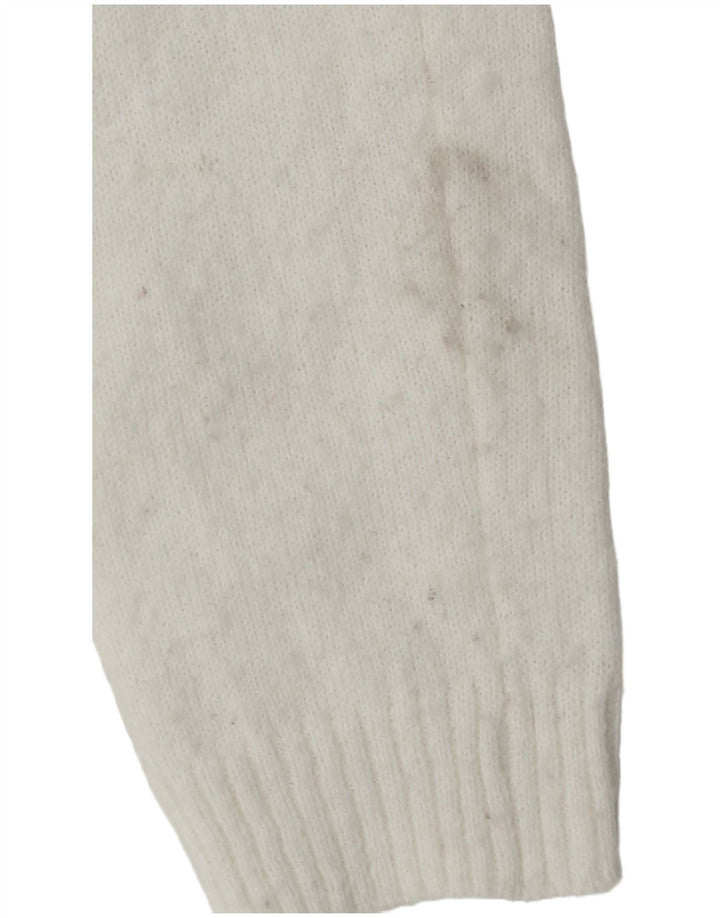 Zara Damen Crop Cardigan Pullover UK 12 Mittelweißes Polyester