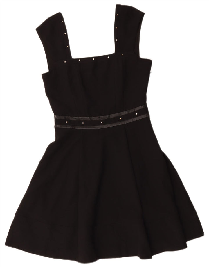 Liu Jo Damen Ärmelloses A-Linien-Kleid IT 40 Small Schwarz Polyester
