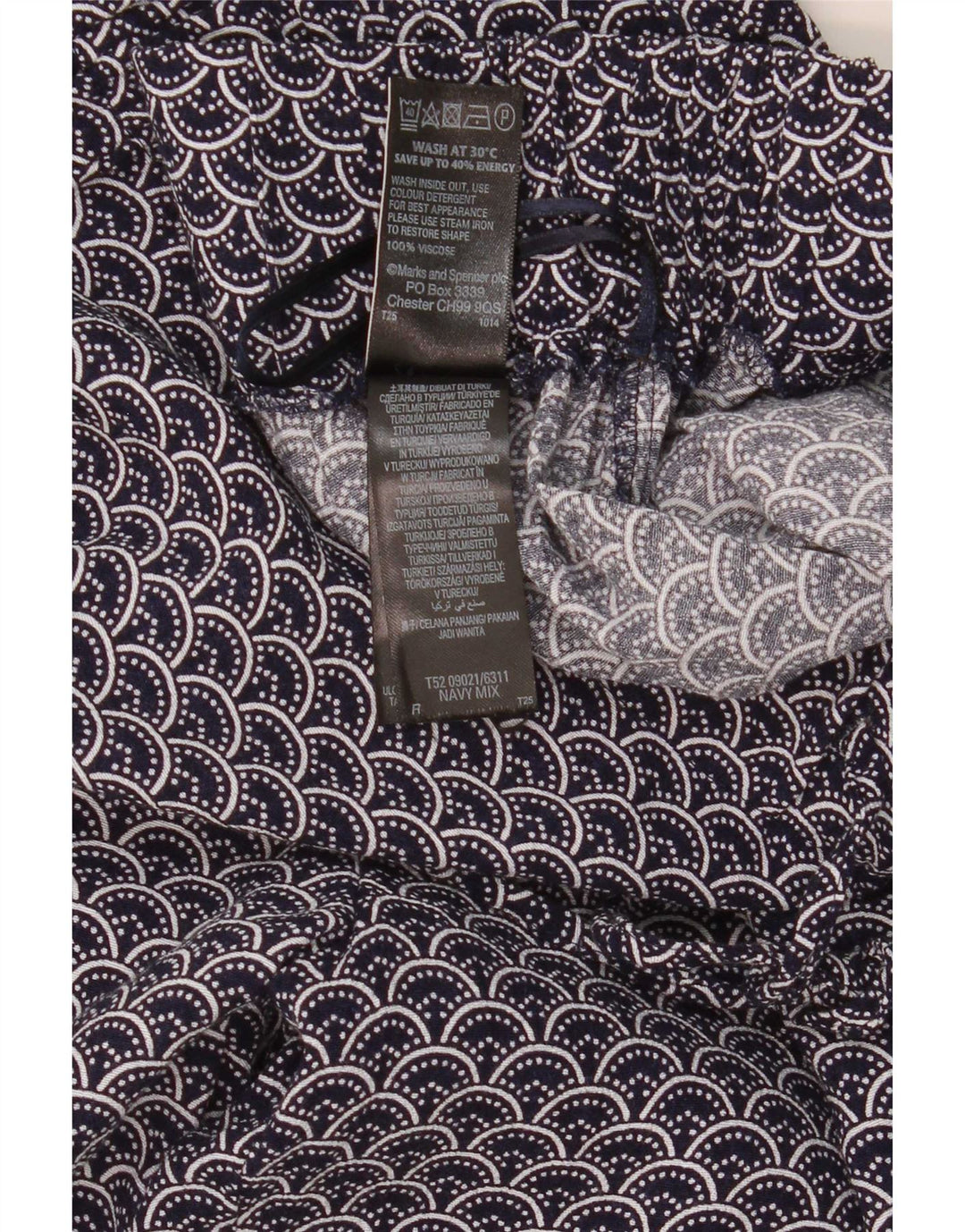 Marks & Spencer Damen-Freizeithose mit abstraktem Muster, UK 16, Größe L W34 L30