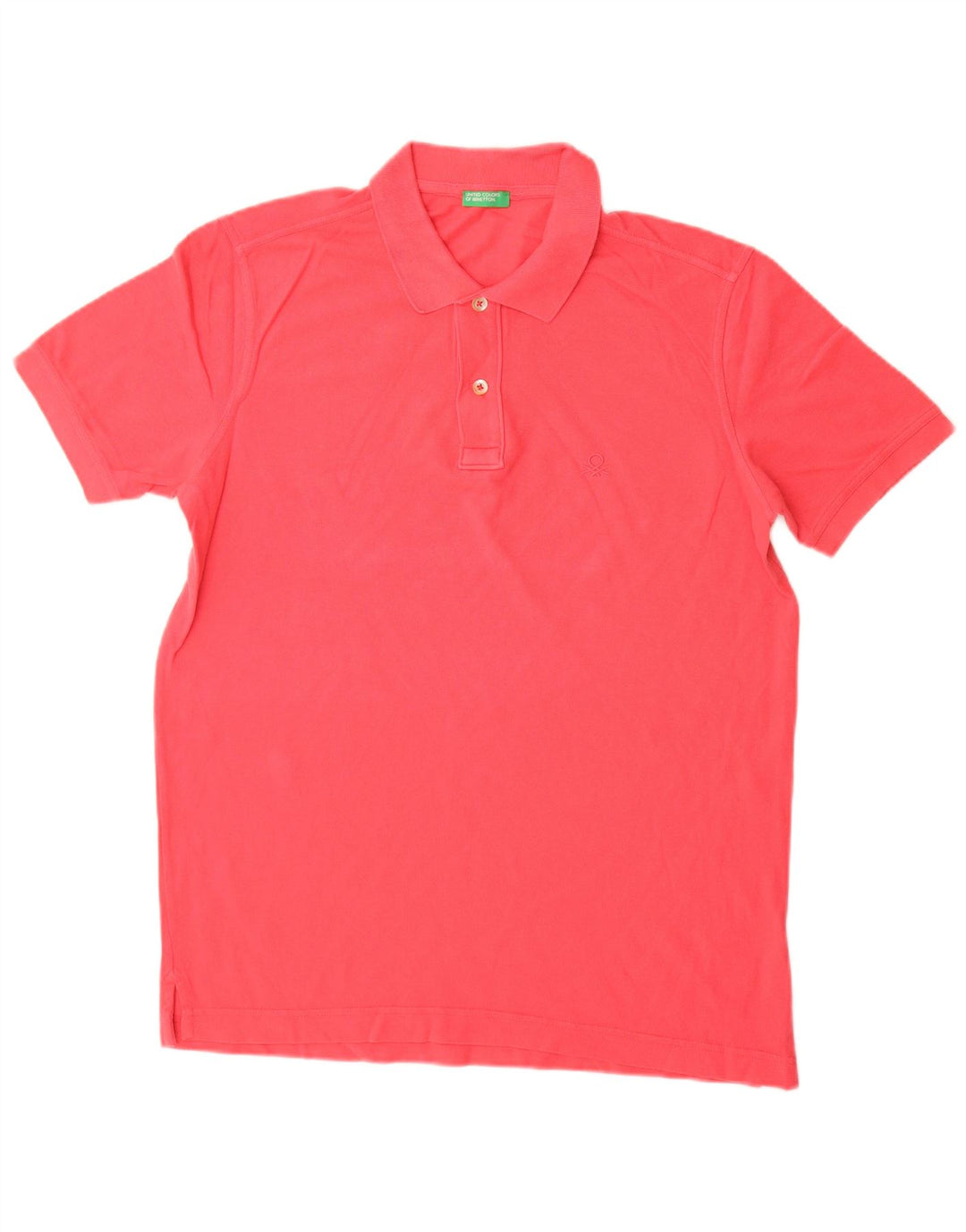 Benetton Herren-Poloshirt aus mittelroter Baumwolle