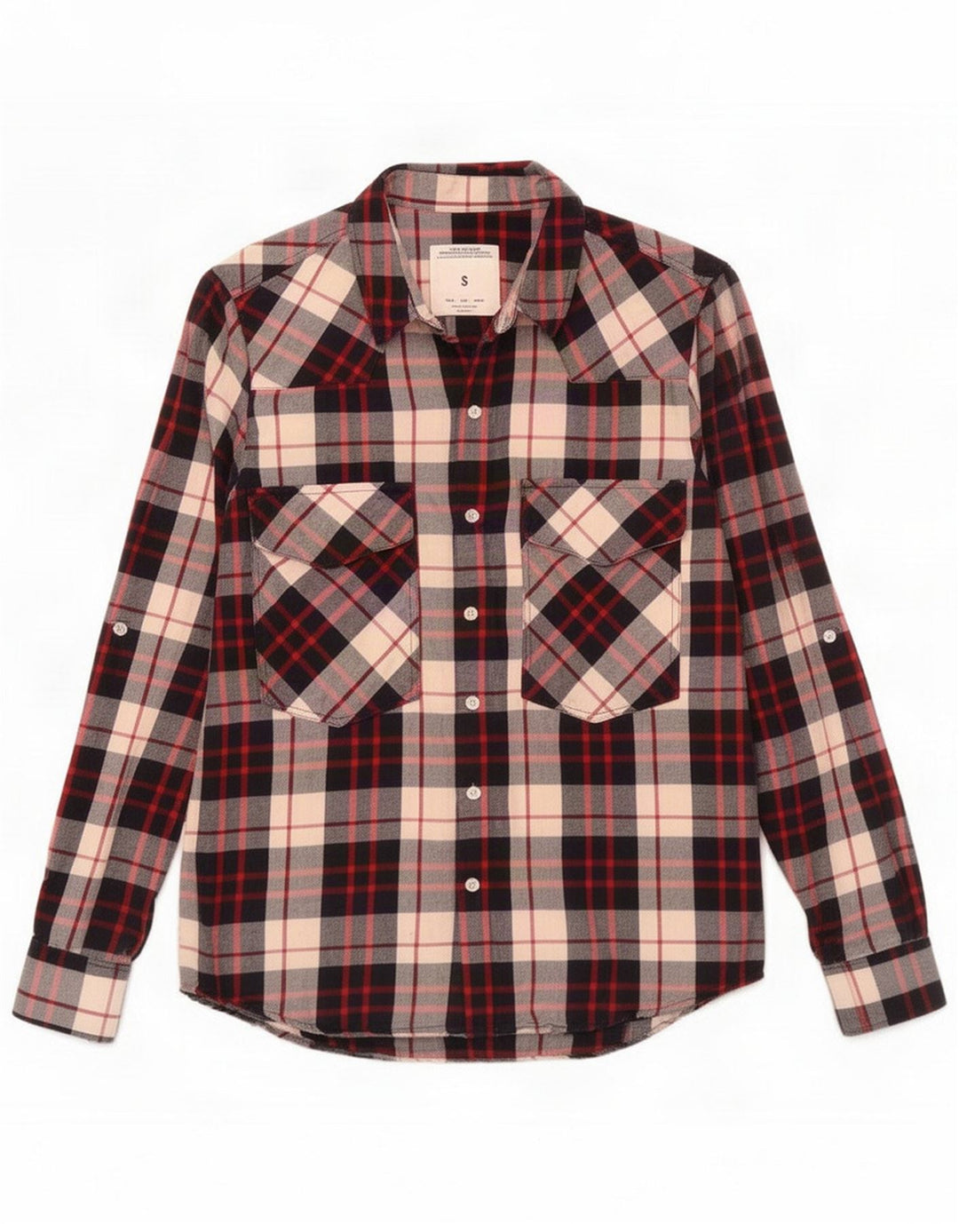 Zara Damen-Flanellhemd UK 10 Small White Check