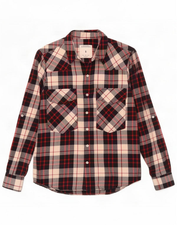 Zara Damen-Flanellhemd UK 10 Small White Check