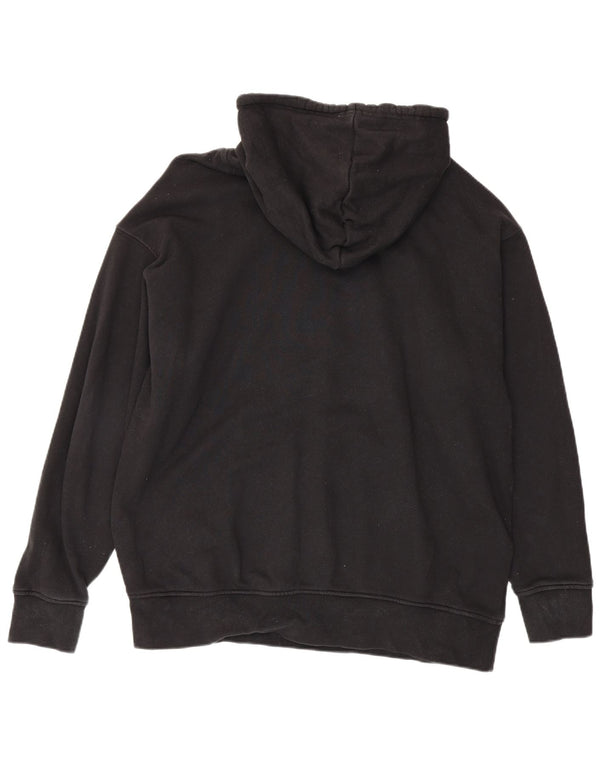 Adidas Womens Graphic Oversized Hoodie Pullover UK 24/26 2XL Schwarze Baumwolle