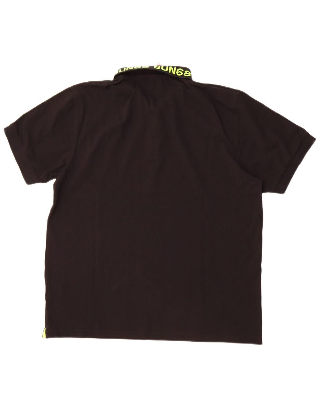 Sun68 Herren-Poloshirt mit Grafik, 2XL, schwarze Baumwolle
