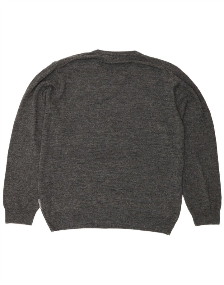 French Connection Herren-Pullover mit Rundhalsausschnitt, XL, graues Acryl