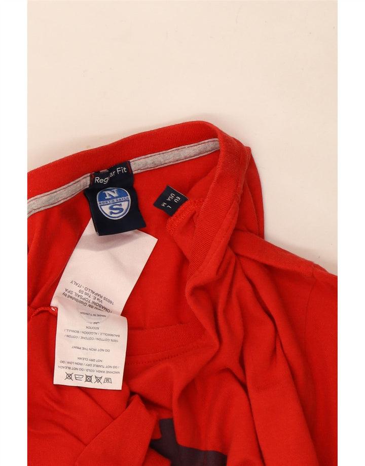 North Sails Herren-T-Shirt mit normaler Passform, mittelroter Baumwolle