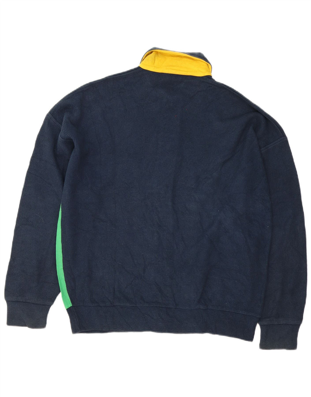 Peter Brown Herren-Cardigan-Pullover IT 48 Mittelmarineblaue Colourblock-Baumwolle