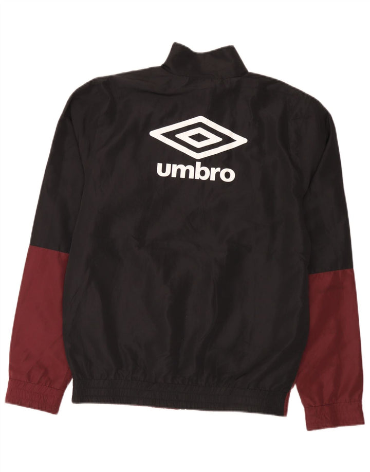 Umbro Herren-Trainingsanzugoberteil mit Grafik, Größe S, Kastanienbraun, Farbblock-Polyester