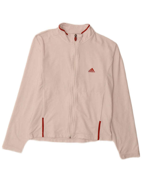 Adidas Herren Trainingsanzug Top Jacke UK 12 Mittelweißes Polyester