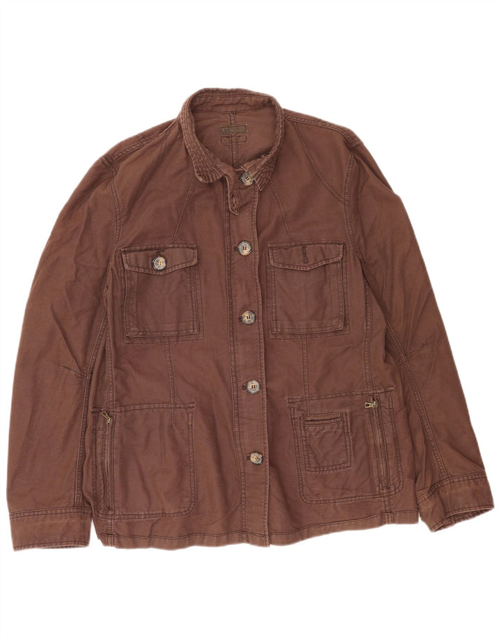 Marlboro Classics Wende-Utility-Jacke für Damen, EU 50, 3XL, braune Baumwolle