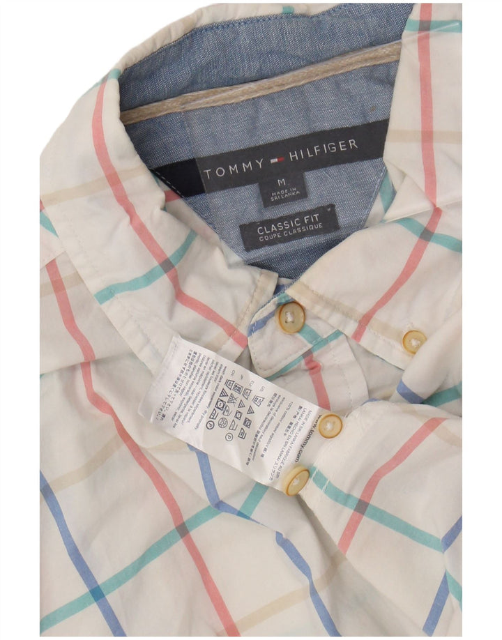 TOMMY HILFIGER Herren-Hemd mit klassischer Passform, mittelweiß, kariert, Baumwolle