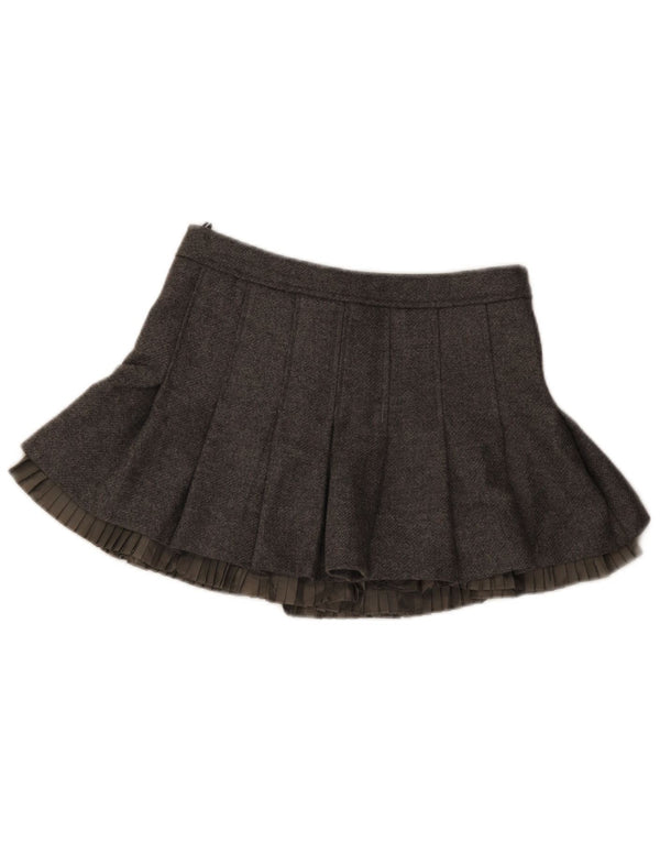 Valentino Damen Mini-Wickelrock Medium W30 Graue Schurwolle
