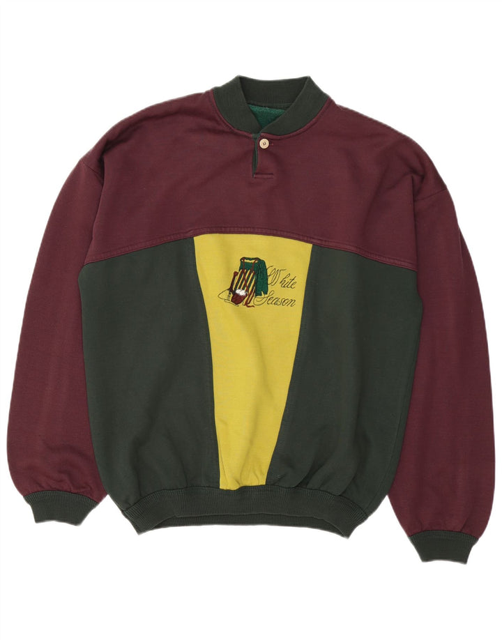 Vintage Herren-Sweatshirt mit Grafik, groß, mehrfarbig, Farbblock