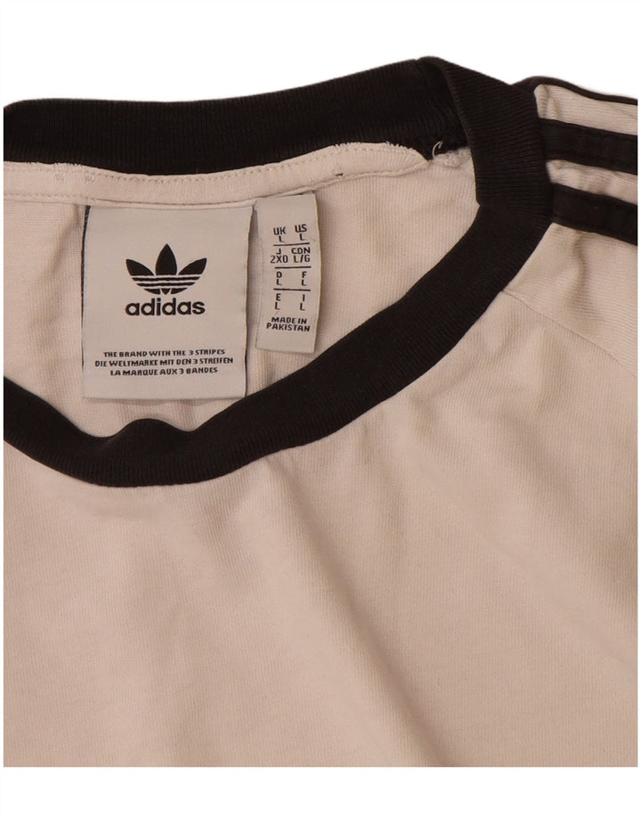 Adidas Herren T-Shirt Top Large Weiß Baumwolle