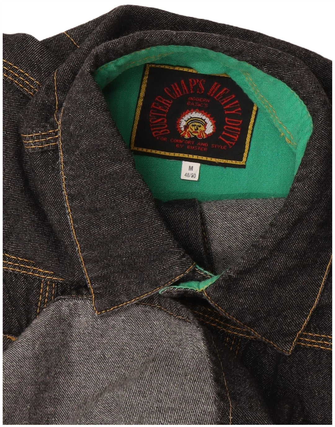 BUSTER Herren Jeanshemd IT 48/50 Medium Schwarz