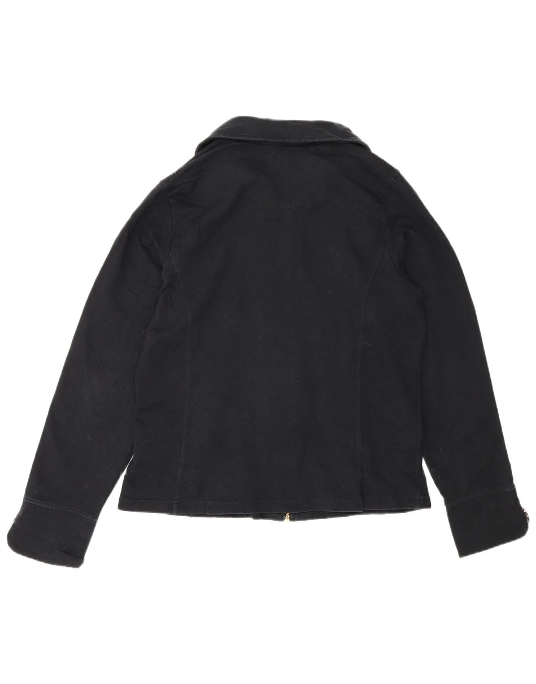 Marks & Spencer Damen Bomberjacke UK 14 Mittelschwarze Baumwolle