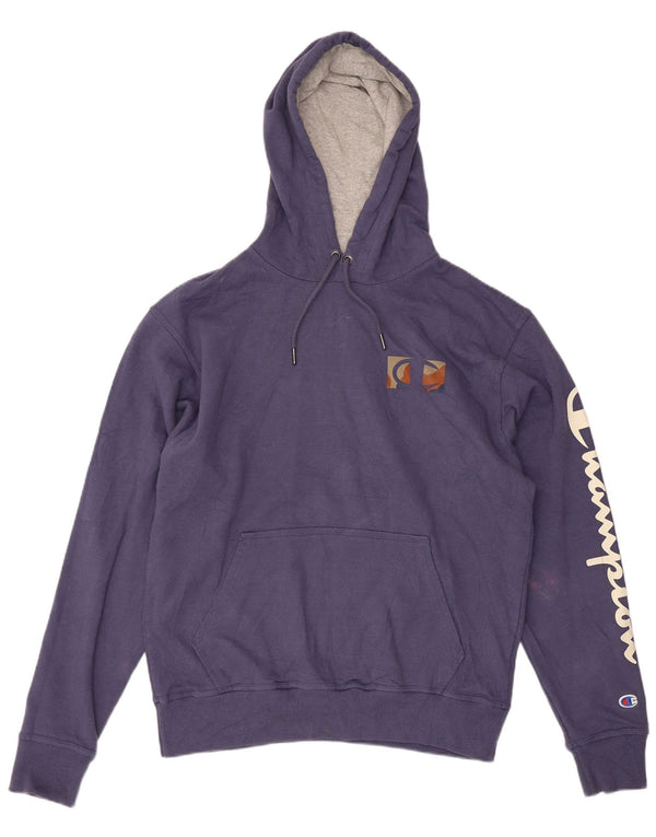 Champion Herren-Kapuzenpullover mit Grafik, reguläre Passform, mittelmarineblaue Baumwolle
