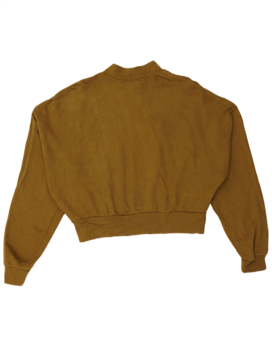 NIKE Womens Crop Oversized Sweatshirt Pullover UK 14 Medium Khaki Baumwolle