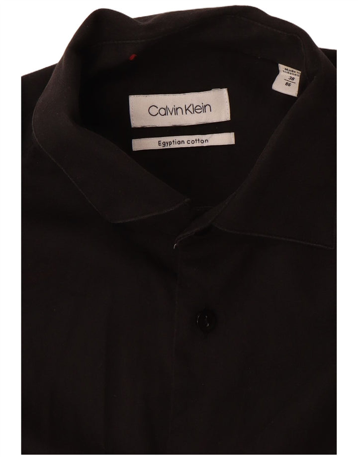 Calvin Klein Herrenhemd, Größe 38, kleine schwarze Baumwolle