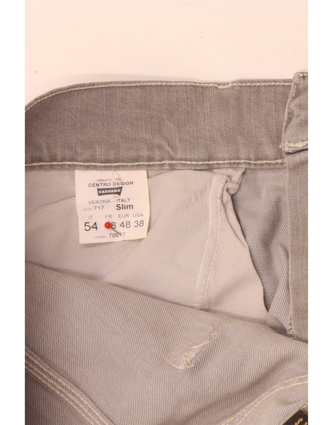 Carrera Herren 717 Slim Jeans W38 L33 Graue Baumwolle