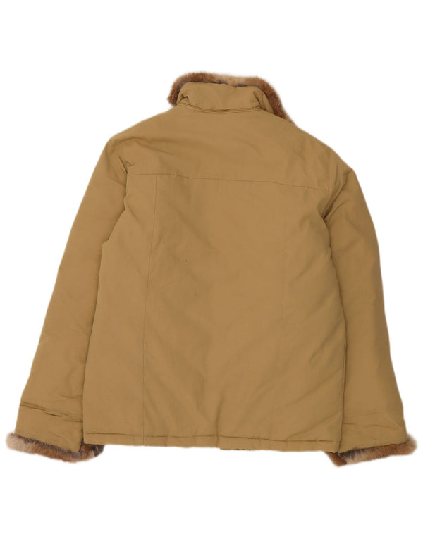 Woolrich Damen Wattierte Jacke UK 14 Medium Beige Nylon