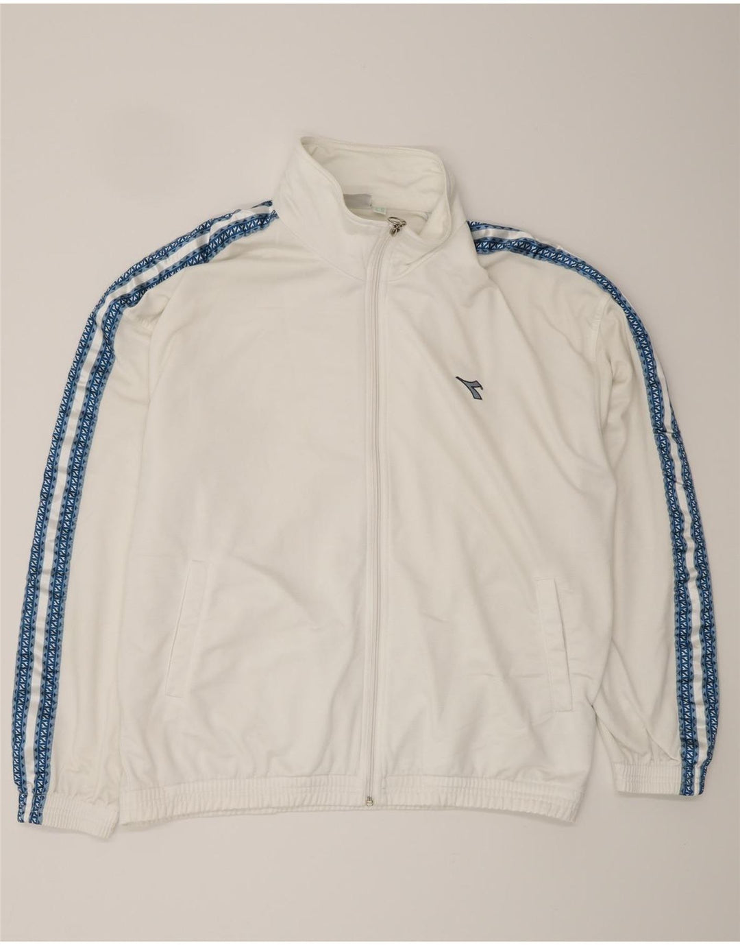 DIADORA Herren-Trainingsanzugoberteil mit Grafik, UK 42, Größe L, Weiß, Polyester