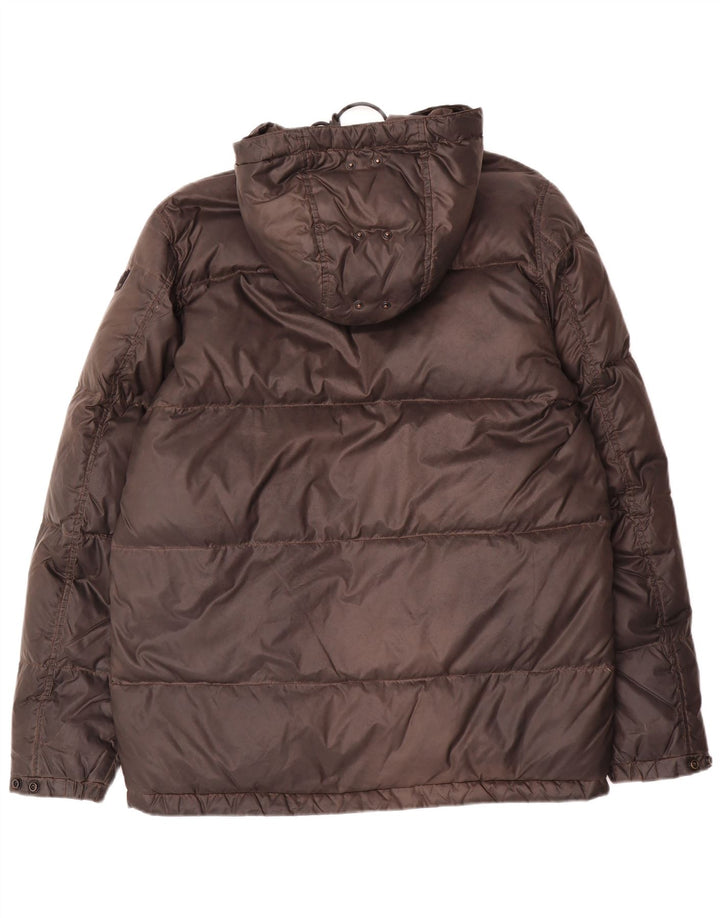 Diesel Herren-Jacke mit Kapuze, gepolstert, UK 38, mittelgraues Nylon