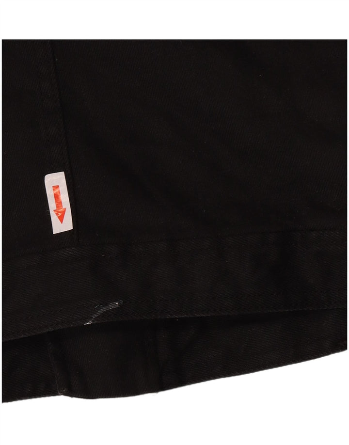 Gas Herren Denim Bikerjacke IT 50 Large Schwarz Baumwolle