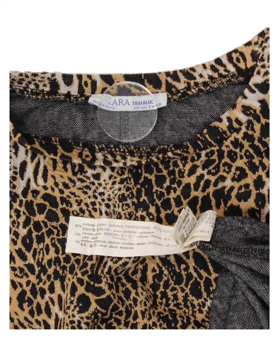 ZARA Womens Oversized Blouse Top UK 10 Small Brown Animal Print Leopard Vintage Zara and Second-Hand Zara from Messina Hembry 
