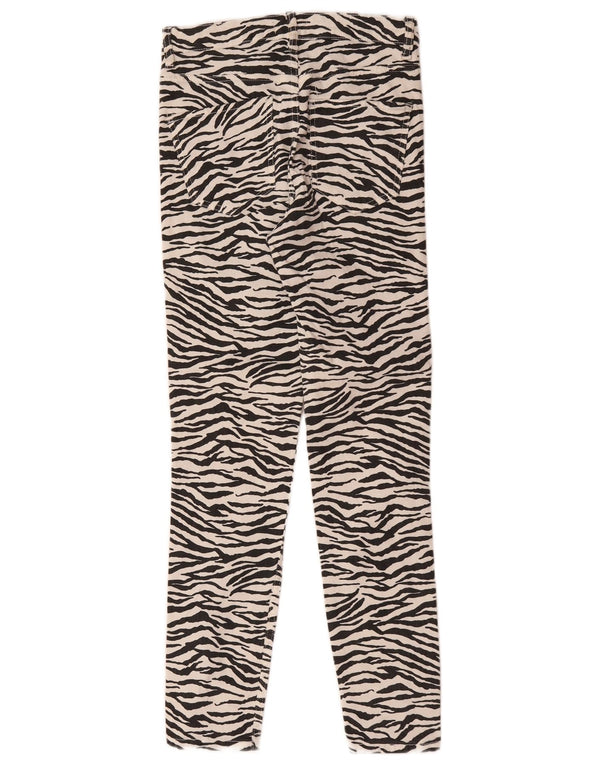 Zara Damen Trafaluc Slim Jeans EU 38 Small W28 L28 Weißer Animal-Print