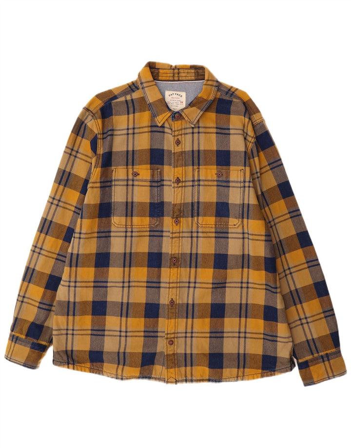 Fat Face Herren-Flanellhemd 2XL, gelb kariert, Baumwolle