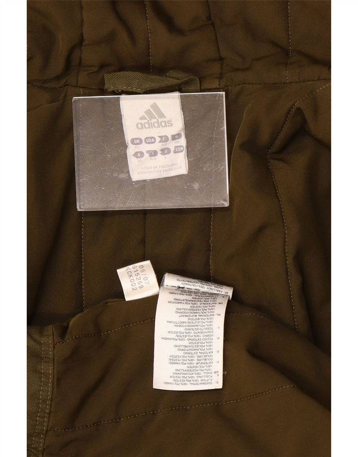 ADIDAS Damen Kapuzenmantel UK 12 Medium Khaki Polyester