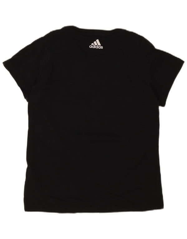 Adidas Damen Grafik T-Shirt Top UK 8/10 Small Schwarz Baumwolle