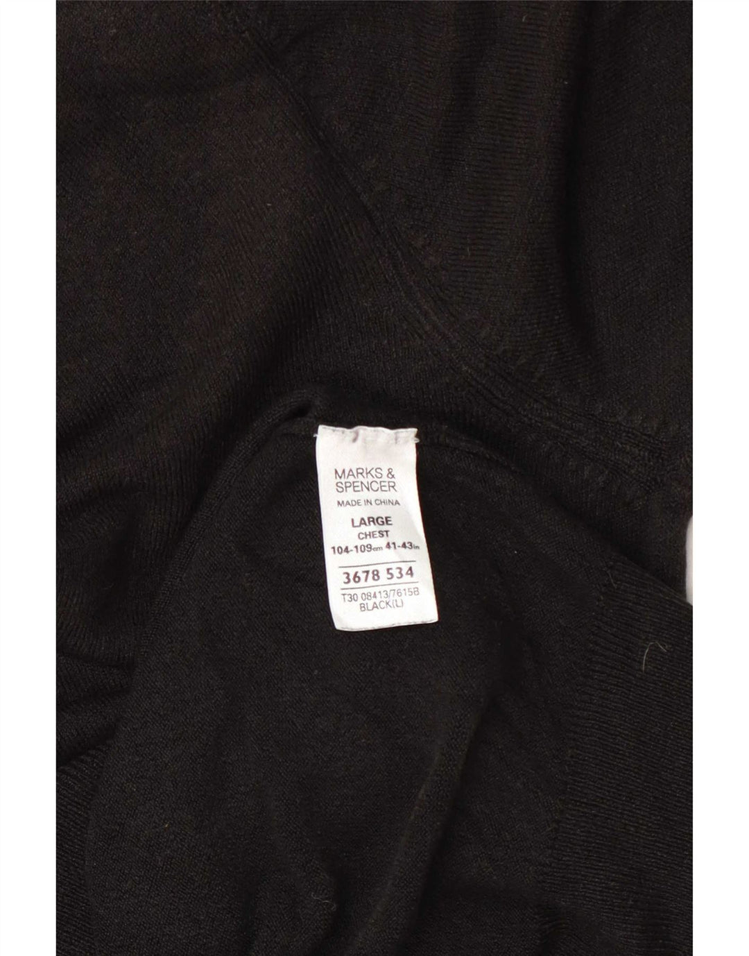 Marks & Spencer Herren-Pullover mit V-Ausschnitt, groß, Acryl, Schwarz