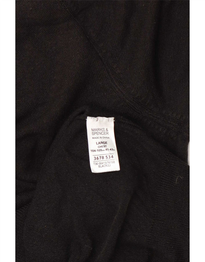 Marks & Spencer Herren-Pullover mit V-Ausschnitt, groß, Acryl, Schwarz