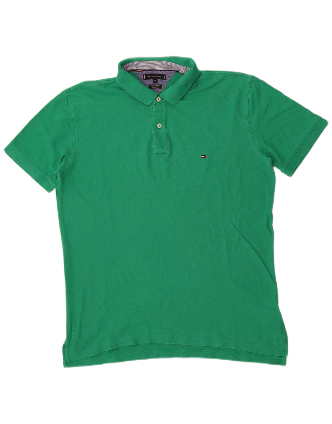 Tommy Hilfiger Herren-Poloshirt mit normaler Passform, 2XL, grüne Baumwolle