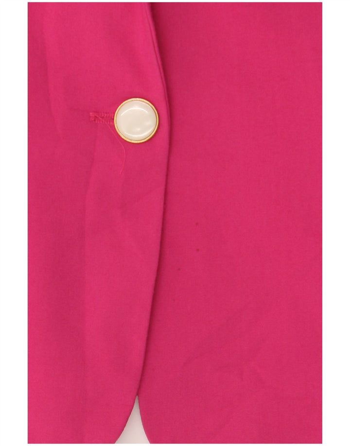 Zara Damen 1-Knopf-Blazerjacke UK 10 Small Pink Polyester