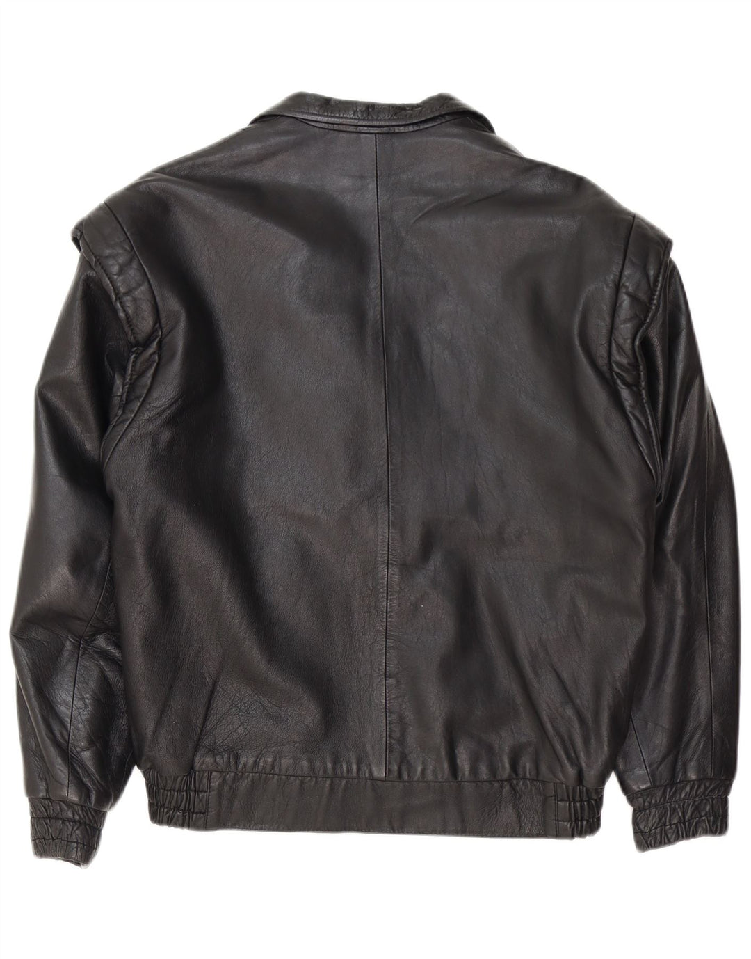 Vintage Damen Übergroße Leder-Bikerjacke EU 36 Kleines schwarzes Leder