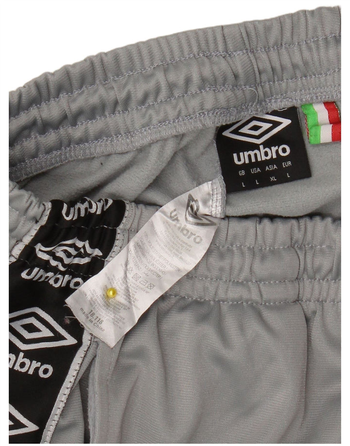 Umbro Herren-Trainingshose mit Grafik, groß, graues Farbblock-Polyester