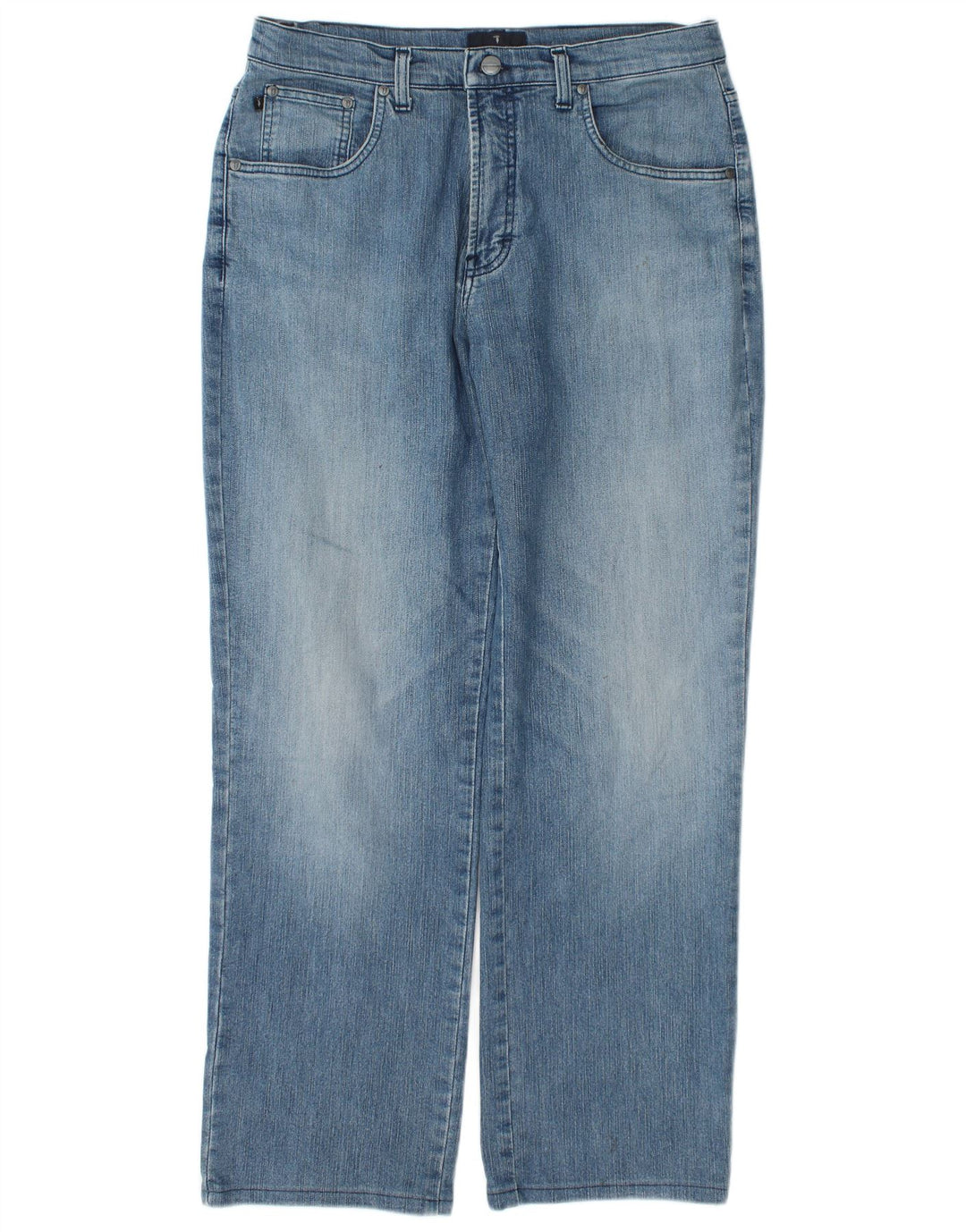 Trussardi Herren Straight Jeans W32 L30 Blaue Baumwolle