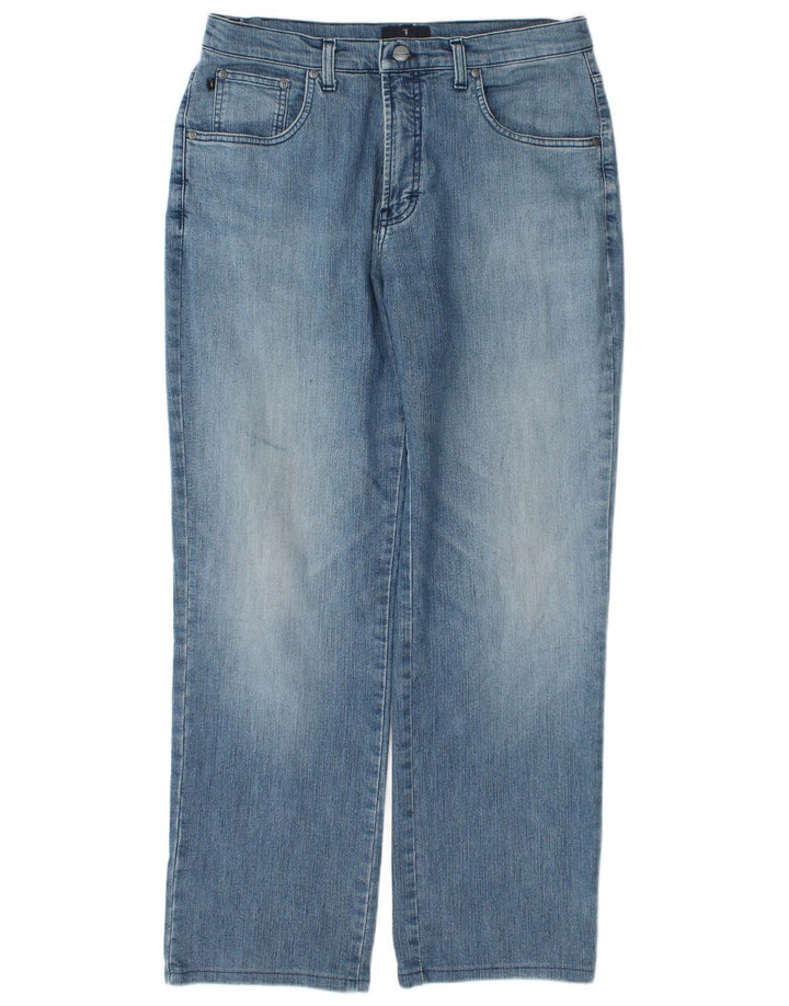 Trussardi Herren Straight Jeans W32 L30 Blaue Baumwolle