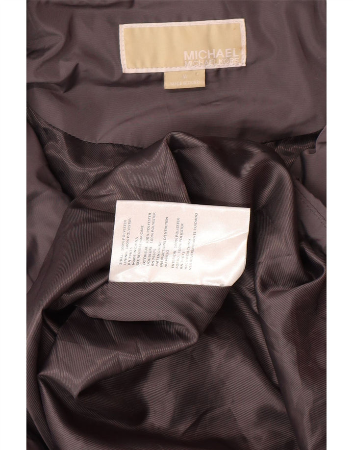 MICHAEL KORS Womens Hooded Parka Jacket UK 14 Medium Grey Polyester