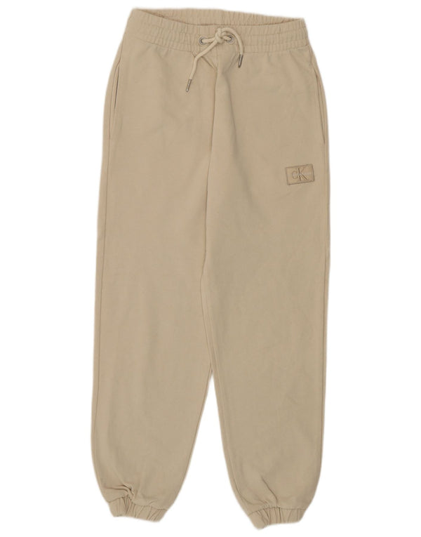 Calvin Klein Damen Trainingshose Jogger UK 6 XS Beige Baumwolle
