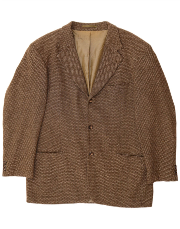 Hugo Boss Herren-Blazer mit 3 Knöpfen, EU 52, XL, braune Schurwolle
