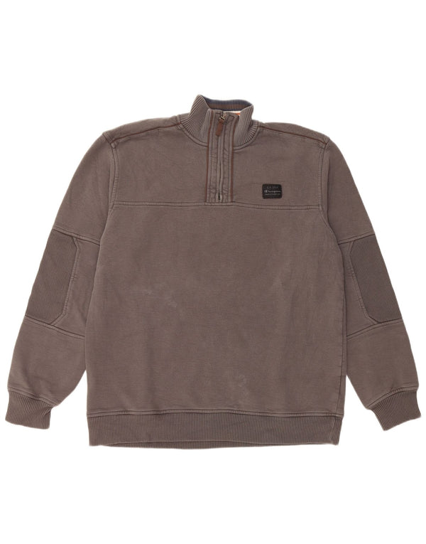 Champion Herren-Sweatshirt mit Reißverschluss, 2XL, graue Baumwolle