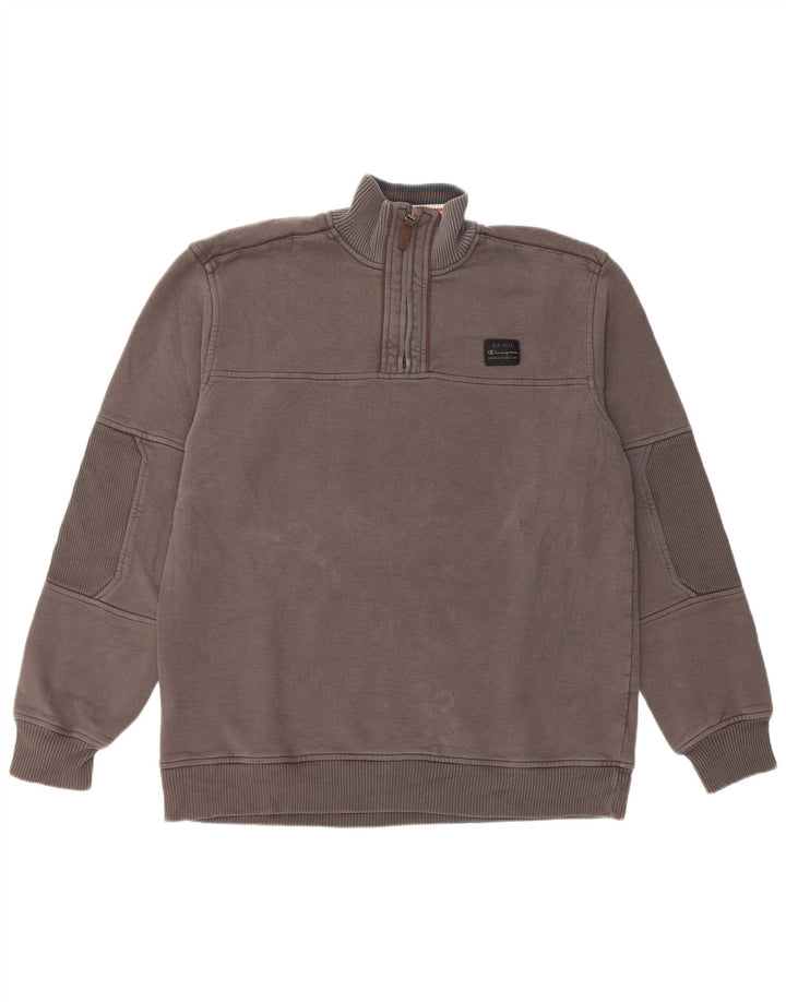 Champion Herren-Sweatshirt mit Reißverschluss, 2XL, graue Baumwolle