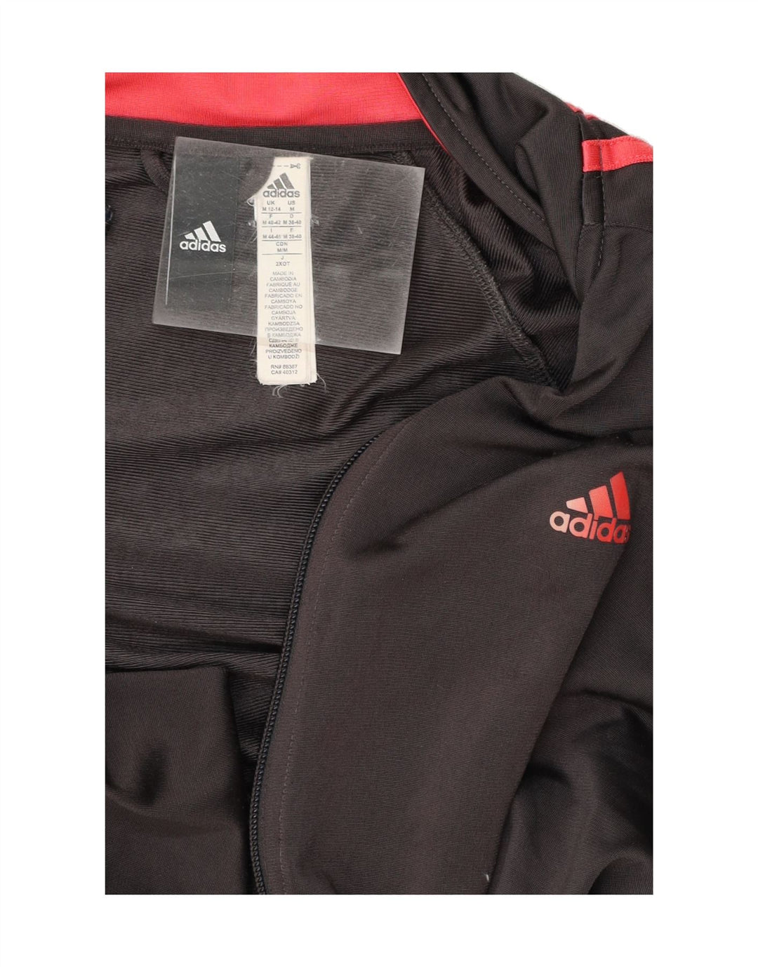 ADIDAS Womens Tracksuit Top Jacket UK 12/14 Medium Black Polyester Vintage Adidas and Second-Hand Adidas from Messina Hembry 
